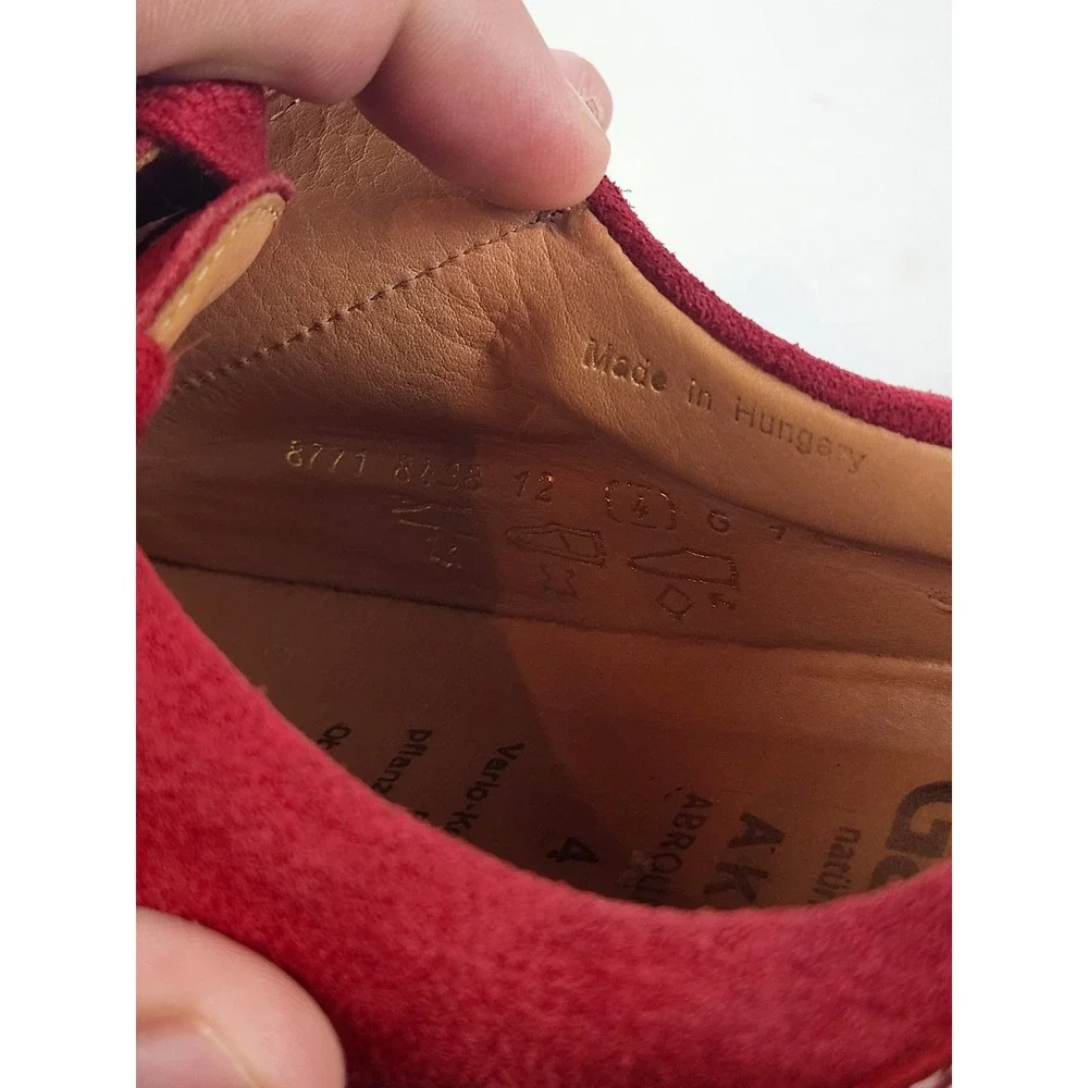 Ganter Womens US 6.5‎ Wide G Red Leather Suede Comfort Walking Shoes Zip EU37